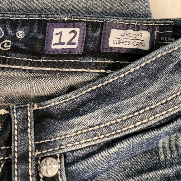 Miss Me Girls Size 12 Cuffed Capri jeans - Picture 7 of 11